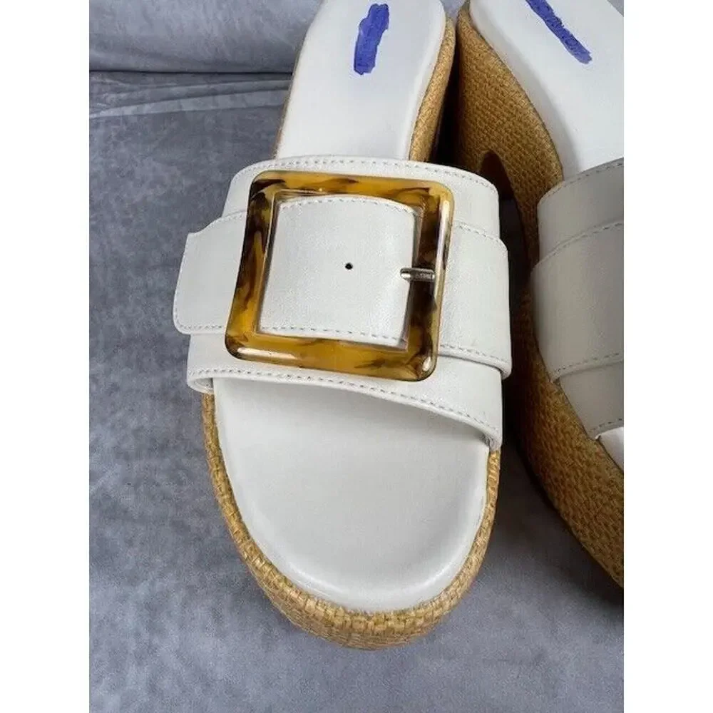 Nordstrom Women’s 7.5M Courtney Sandals Sandal Platform Slide Ivory